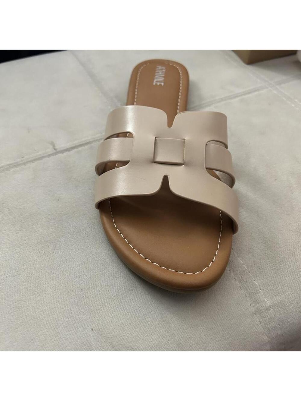 New in the box Athmile cream & tan sandals size 11